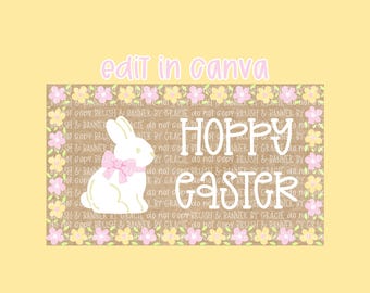 Plantilla de pancarta de Pascua / Diseño editable en Canva (descarga digital)