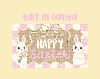 Easter Banner Template | Editable Canva Banner | 60x35 | Digital Download