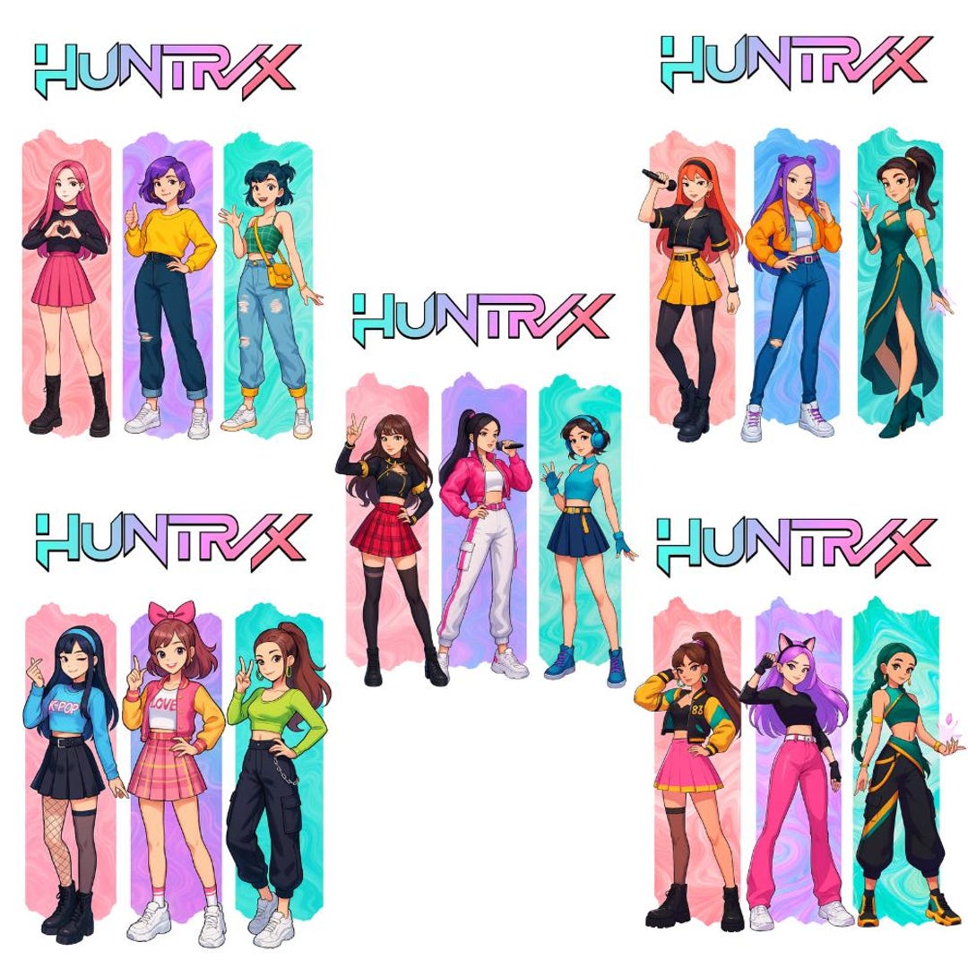 Ensemble Pyjama 2 Pièces Huntrix Demon Hunters - T-Shirt Et Pantalon Pour Enfants