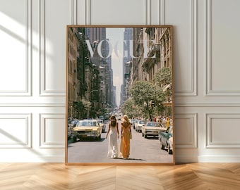 NYC Street Fashion Poster, Vintage Summer Glam Editorial Wall Art