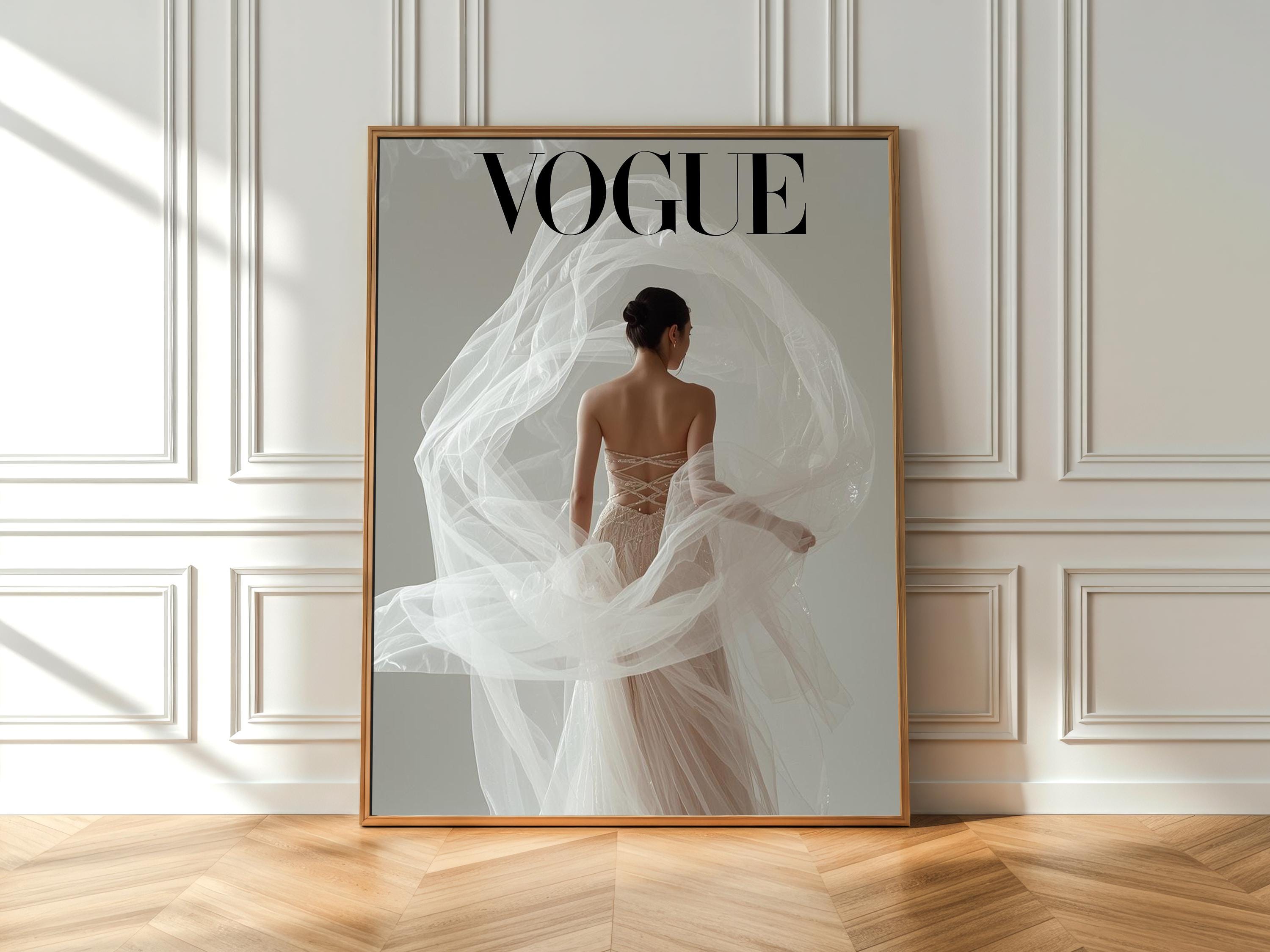 Vogue Bride Poster | Vintage Fashion Bridal Wall Art Print ...