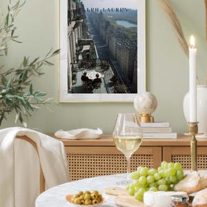 New York Balcony Poster, Fifth Avenue Penthouse Wall Art, Central Park View Print, Old Money NYC Decor, Luxury Al Fresco Dining Art
