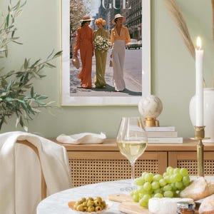 Vintage Fashion Poster,1970s Street Style Print,NYC Editorial Fashion Decor,Old Money Aesthetic