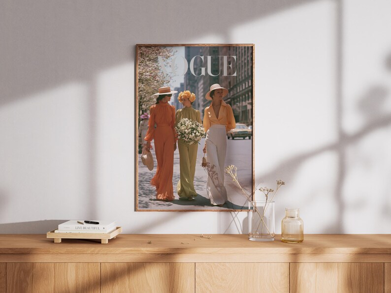 Vintage Fashion Poster,1970s Street Style Print,NYC Editorial Fashion Decor,Old Money Aesthetic