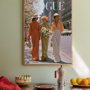 Vintage Fashion Poster,1970s Street Style Print,NYC Editorial Fashion Decor,Old Money Aesthetic