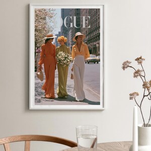Vintage Fashion Poster,1970s Street Style Print,NYC Editorial Fashion Decor,Old Money Aesthetic