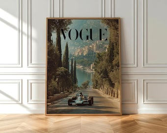 Vintage Sports Car Poster, Grand Prix Wall Art, Italian Luxury Print (Digital File)