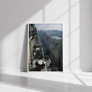 New York Balcony Poster, Fifth Avenue Penthouse Wall Art, Central Park View Print, Old Money NYC Decor, Luxury Al Fresco Dining Art