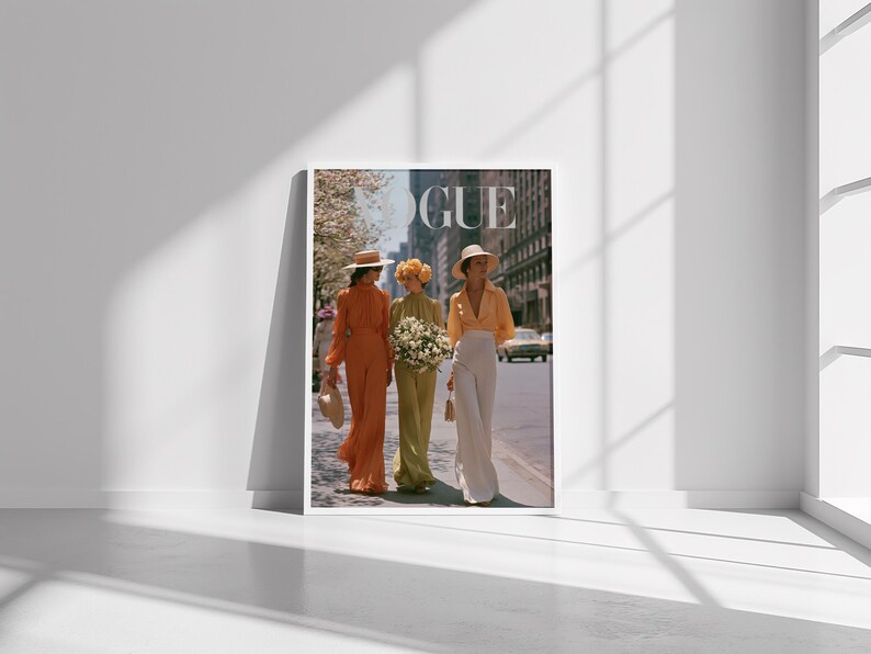 Vintage Fashion Poster,1970s Street Style Print,NYC Editorial Fashion Decor,Old Money Aesthetic