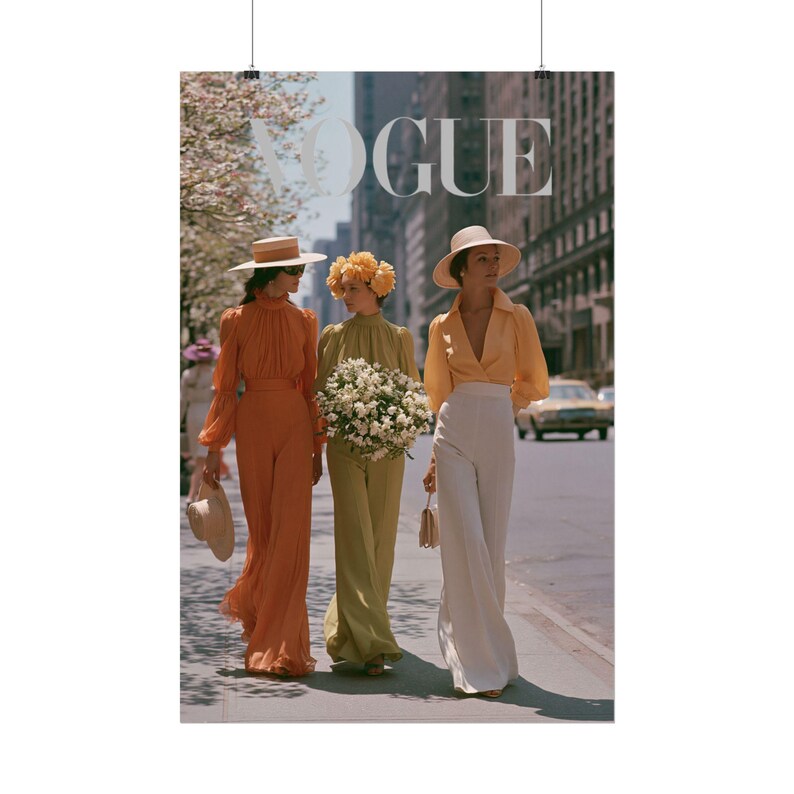 Vintage Fashion Poster,1970s Street Style Print,NYC Editorial Fashion Decor,Old Money Aesthetic