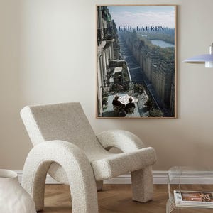 New York Balcony Poster, Fifth Avenue Penthouse Wall Art, Central Park View Print, Old Money NYC Decor, Luxury Al Fresco Dining Art