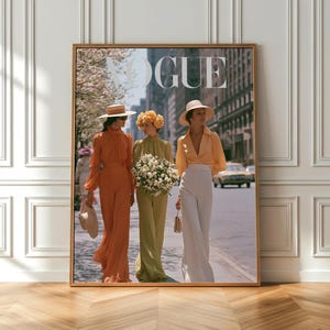 Vintage Fashion Poster,1970s Street Style Print,NYC Editorial Fashion Decor,Old Money Aesthetic