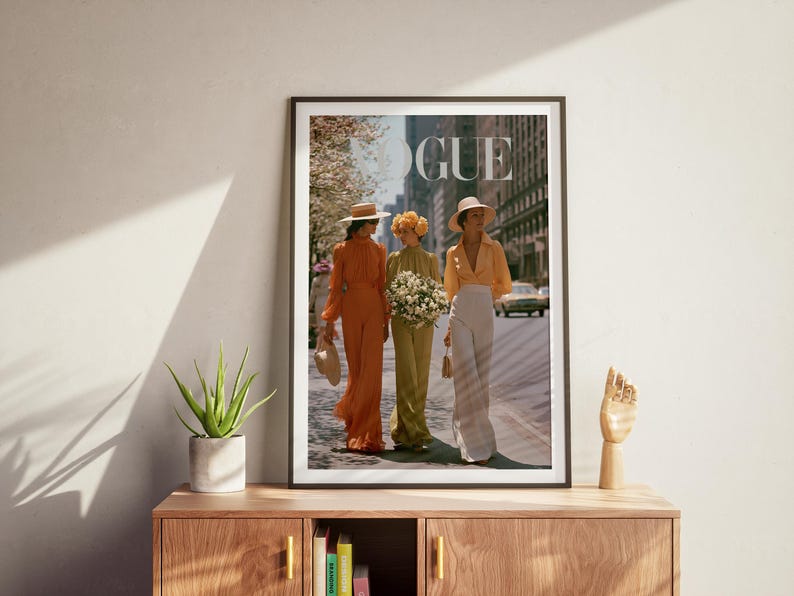 Vintage Fashion Poster,1970s Street Style Print,NYC Editorial Fashion Decor,Old Money Aesthetic