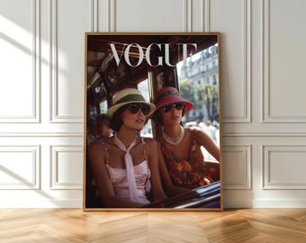 affiche de mode vintage, impression éditoriale de défilé rétro, art mural chic de galerie