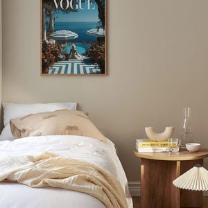 Vogue Mediterranean Poolside Poster | Retro Seaside Resort Wall Art | Coastal Chic Home Decor | Luxury Summer Print