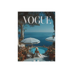 Vogue Mediterranean Poolside Poster | Retro Seaside Resort Wall Art | Coastal Chic Home Decor | Luxury Summer Print