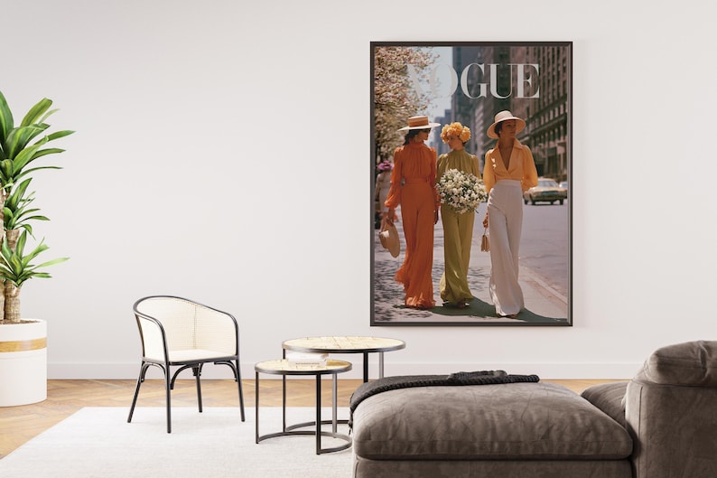 Vintage Fashion Poster,1970s Street Style Print,NYC Editorial Fashion Decor,Old Money Aesthetic