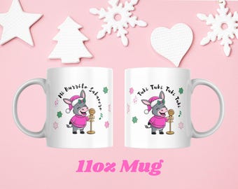 Mi Burrito Sabanero Christmas Mug • Tuki Tuki Tuki • Spanish Christmas Song Gift • Latino Holiday Mug • Cute Donkey Mug • Navidad Coffee Cup