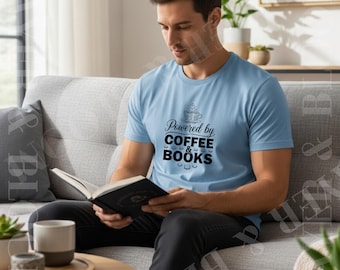 Powered by Coffee & Books Tee | Book Lover Coffee T-Shirt