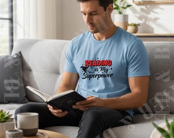 Reading Is My Superpower T-Shirt | Book Lover Tee, Library Shirt, Bookworm Graphic Tee, Reader Gift Shirt