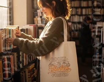 Blanket Forever Canvas Tote Bag | Cozy Script Illustration
