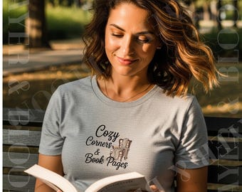 Cozy Corners Book T-Shirt | Reading Nook Graphic Tee, Book Lover Shirt