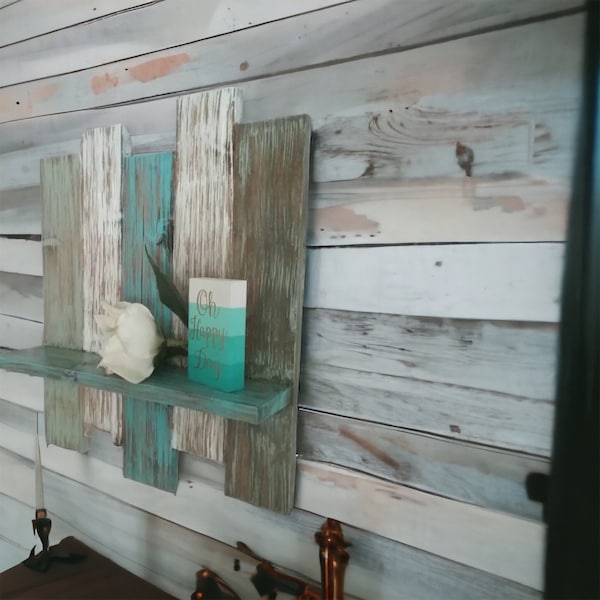 Beach House Shelf for Your Coastal Decor Beach House Decor Shelves for Decorating Wall Hanging with a  Distressed Nautical Look