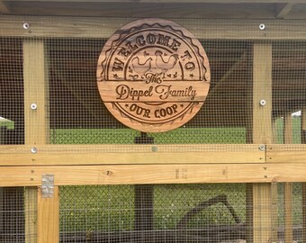 Chicken Coop Sign | Farm Fresh Eggs | Personalized Name Plaque | Hen House Decor