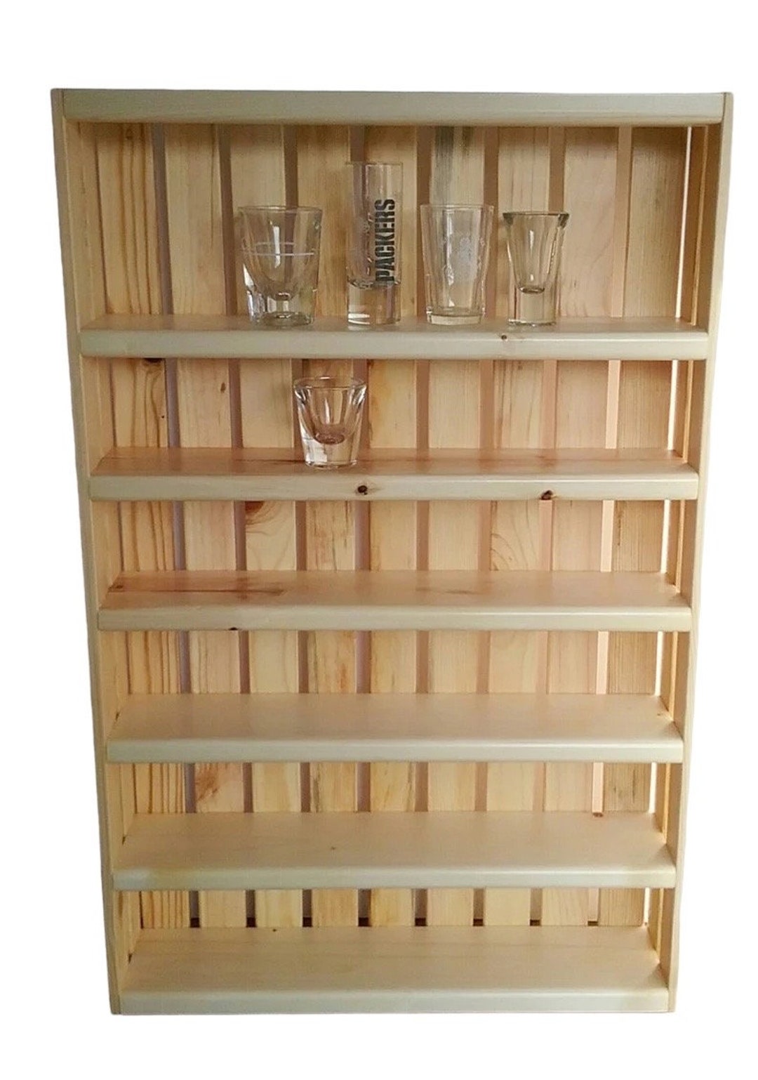 Shot Glass Shelf / Crate Shelving / Wooden Display / Crate Shelves