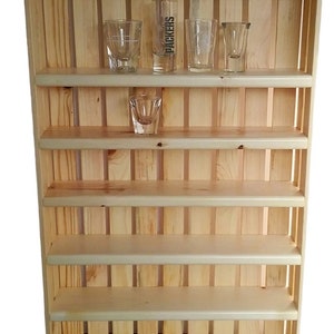 Shot Glass Shelf / Crate Shelving / Wooden Display / Crate Shelves / Wooden Crate Display / Rustic Decor / Wooden Decor