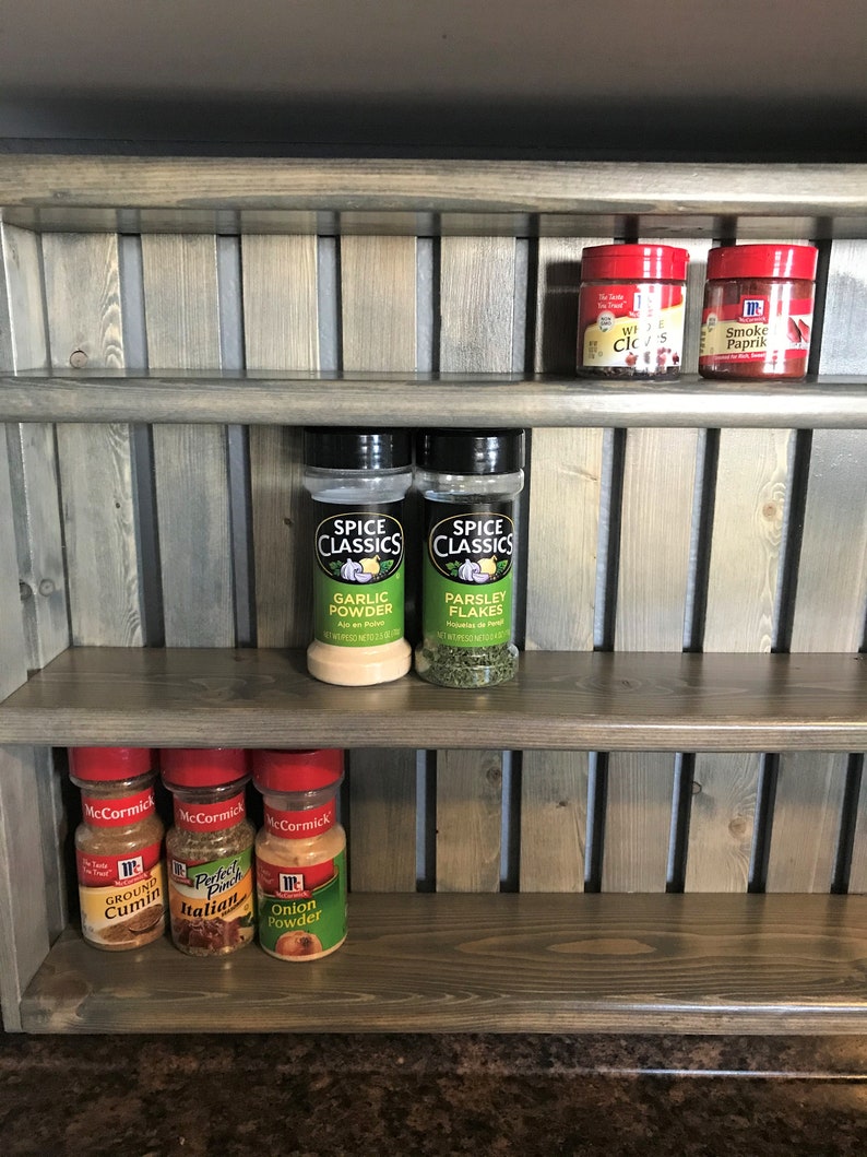 Spice Storage, Spice Rack, Wooden Crate, Under Cabinet Storage, Shelving for Spices Bild 6