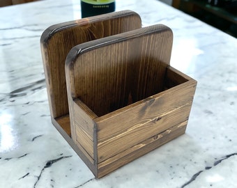 Wooden Napkin holder for Napkins, Salt and Pepper, Kitchen Organization, Storage for Napkins, Housewarming Gift