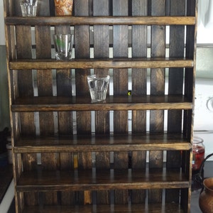 Shot Glass Shelf, Wooden Shelves, Rustic Shelving, Wooden Bar Decor, Bar Shelves, Barware Storage image 3