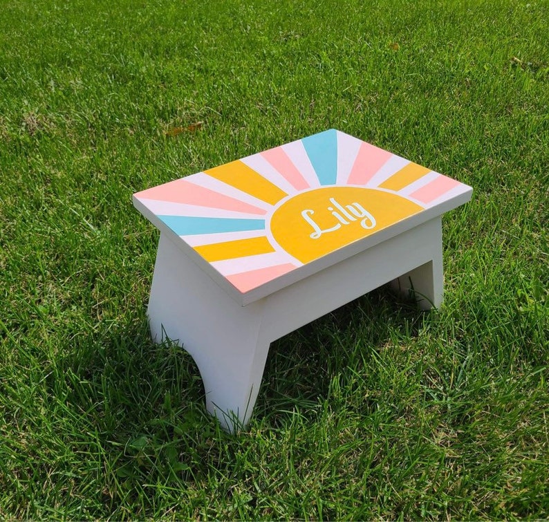 Personalized BOHO Foot Stool Name Stool Step Stool for Etsy