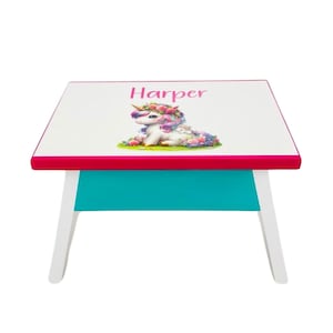 Wooden Unicorn Step Stool – Personalized Kids Step Stool for Bathroom, Bedroom, or Nursery, Unicorn Design for Little Girl