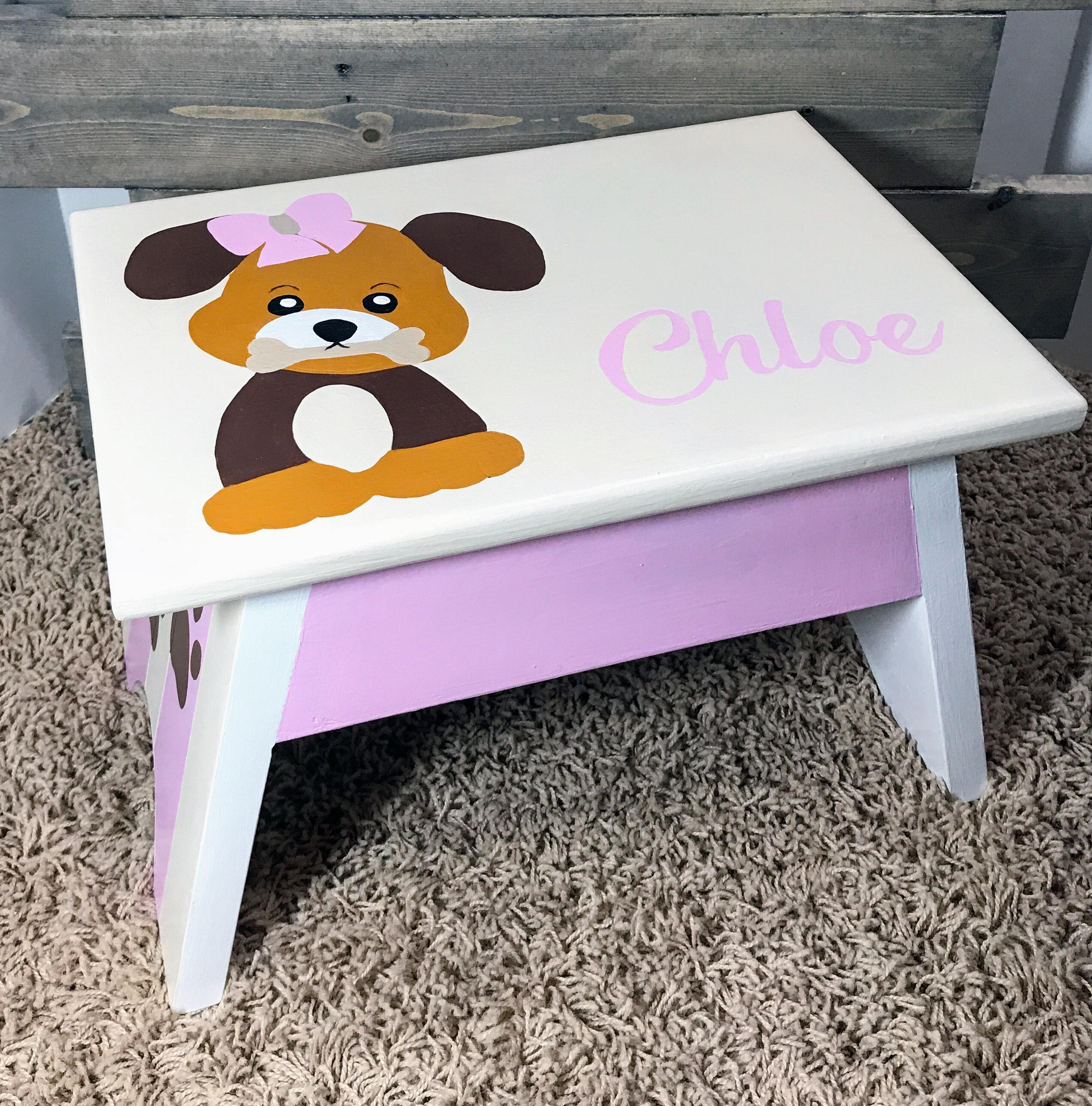 Kids Step Stool / Dog Themed Gifts / Personalized Dog Gifts Etsy