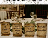 Rustic Wedding Signs Bundle | Reception Tables | Wooden Sign Set || Gift Table | Bar Top