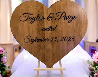 Wooden Heart Wedding Sign | Ceremony Decor | Wedding Entrance Sign