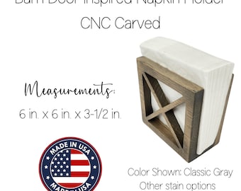 Farmhouse Napkin Holder – Wooden Tabletop Dispenser -Table Organizer for Napkins - Rustic Charm