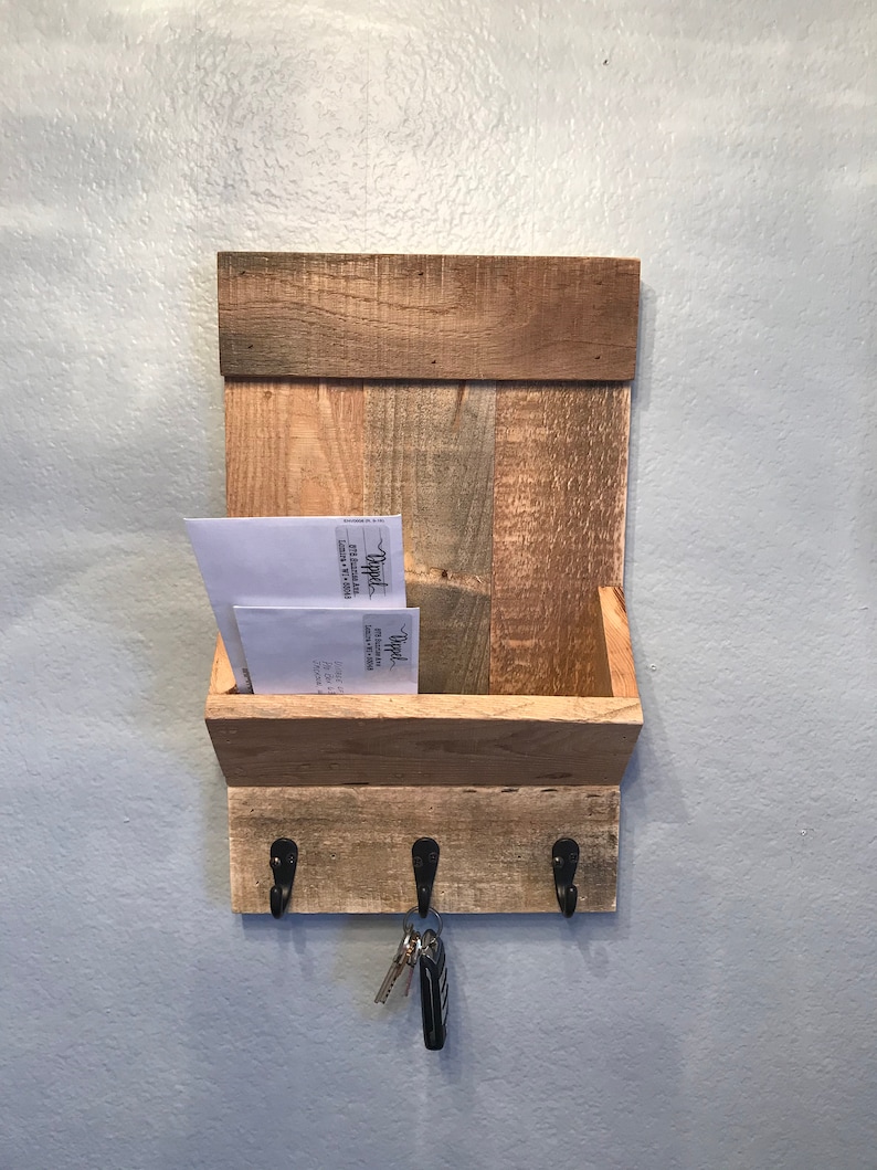 Mail Sorter and Key Holder Mail Organizer Reclaimed Wood Etsy