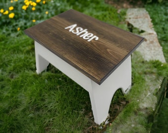 Wood Stool for Toddler - Step Stool Foot Stool Name Stool Personalized Stool Wooden Step Stool Step Up Kitchen Aid Bathroom Stool