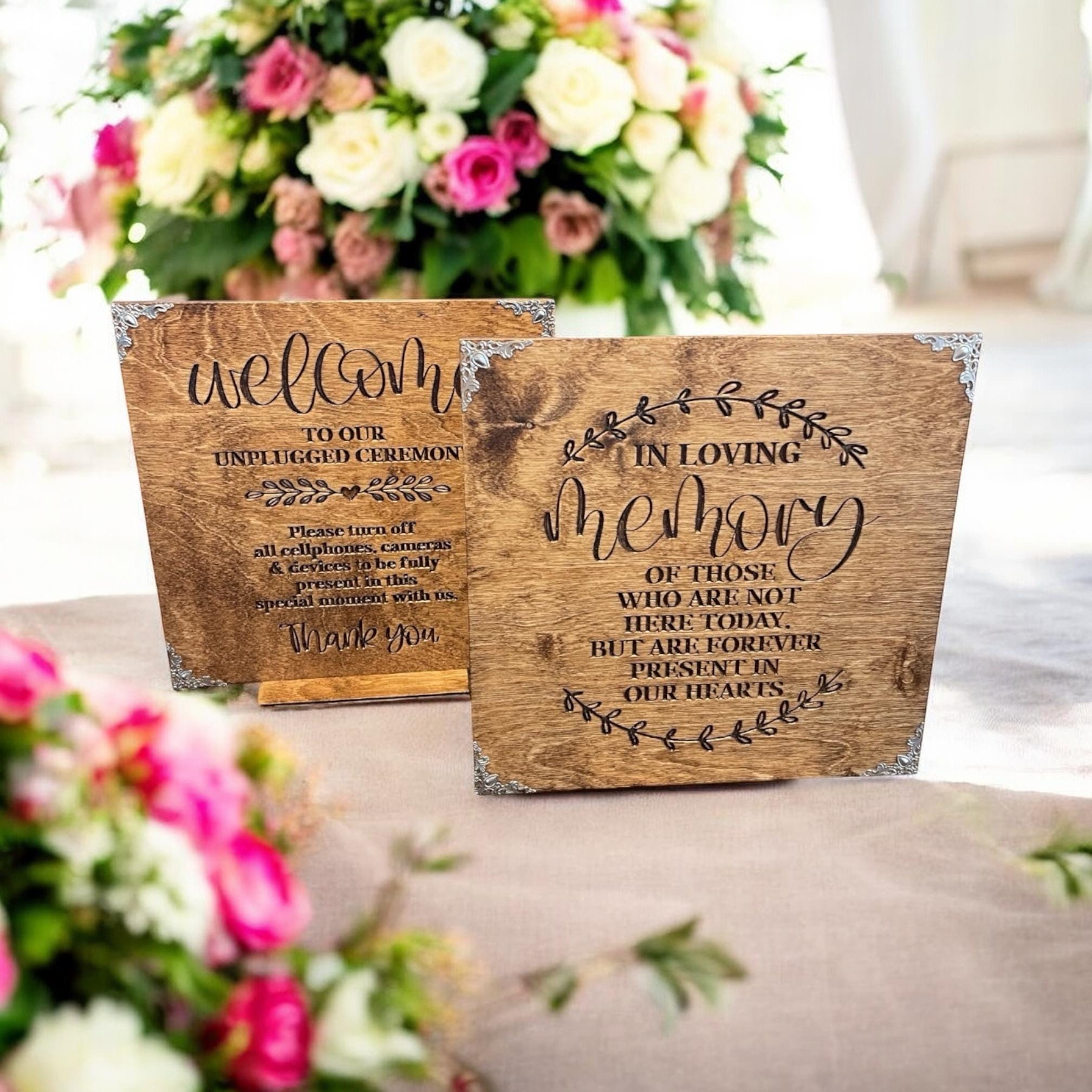 Wooden Wedding Table Signs – Rustic Reception Decor, Guest Book, Advice ...