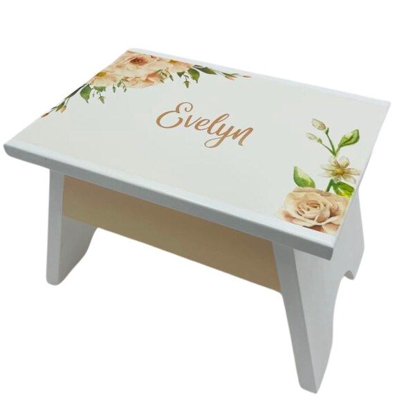 Kids White Step Stool Etsy