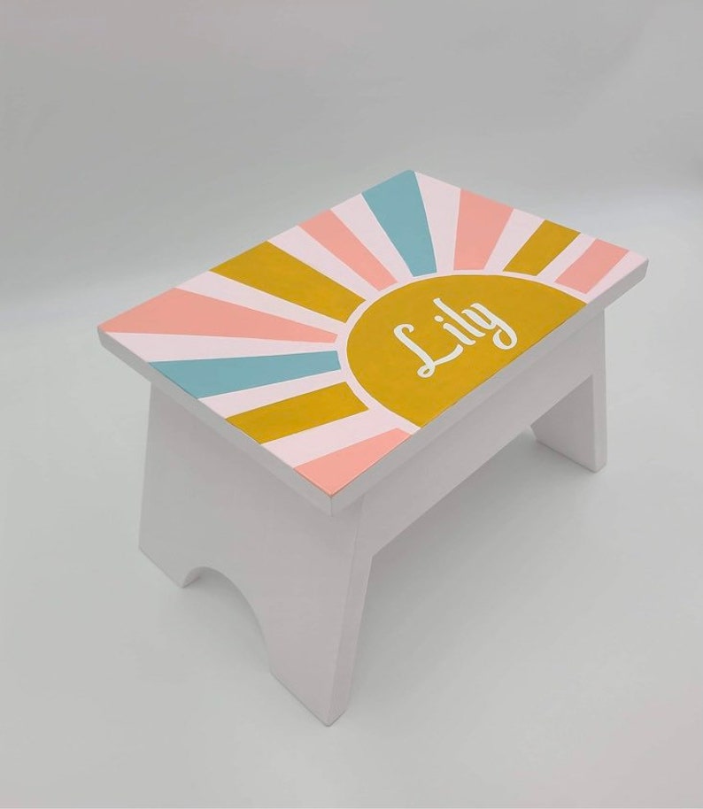 Personalized BOHO Foot Stool Name Stool Step Stool for Etsy
