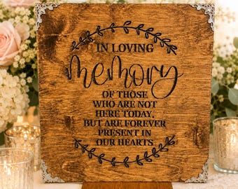 Wedding Memorial Sign, In Loving Memory Wedding Sign, Remembrance Table Sign, Rustic Wooden Wedding Decor