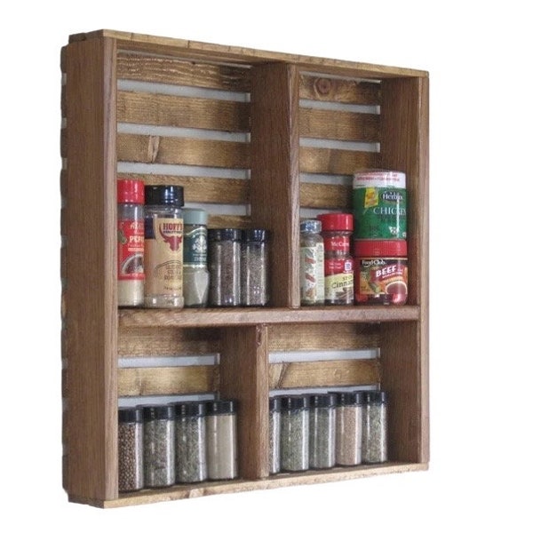 Spice Organizer, Wooden Spice Rack, Wall Hanging Spice Shelf, Kitchen Storage Shelving