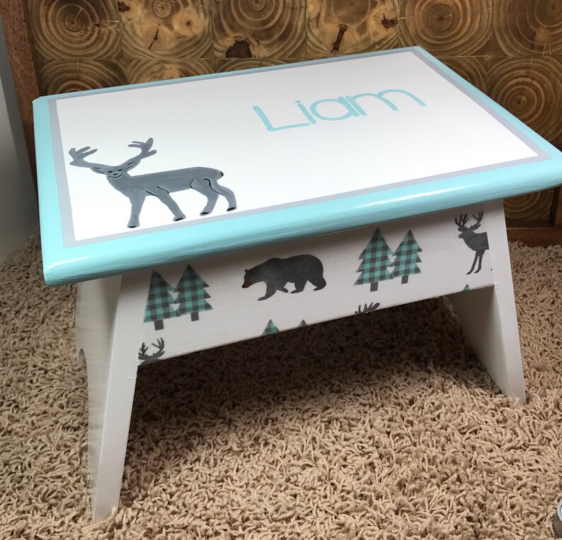 Wooden Step Stool / Personalized Stool / Baby Shower Gift Idea Etsy