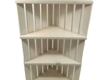 Wooden Corner Shelf, Knick Knacks, Crate Shelves, White Stained Shelving, Display Collectables