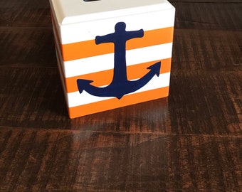 Tissue Box Cover With Anchor Striped Tissue Box Anchor -  Israel