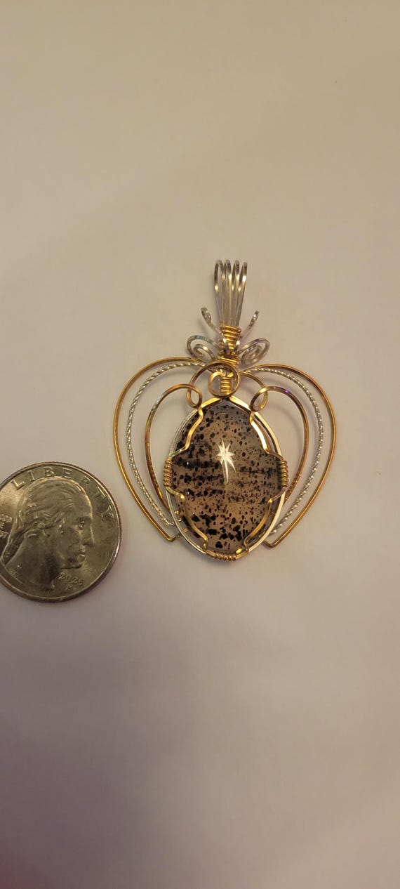 Agate wire wrapped pendant - image 1